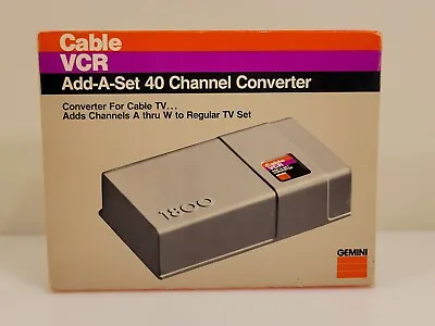 Gemini Add-a-set 40 Channel TV Converter Model AD1800 Vintage Cable VCR New! • $14.99