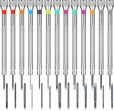 13 Pieces Micro Precision Watch Screwdriver Set Small Screwdriver Kit 0.6-2 Mm W • $18.95