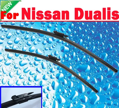 Pair Frameless Windscreen Wiper Blade For NISSAN DUALIS 2007  - 2016 • $24.90