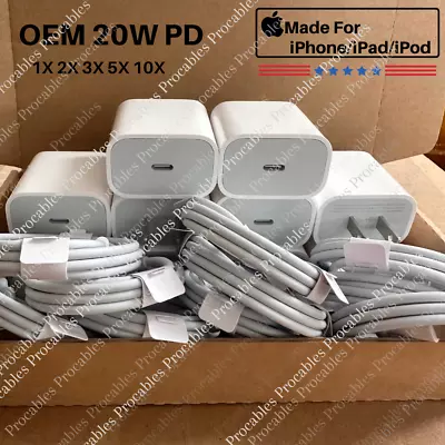 Bulk Lot For IPhone 14 13 11 20W Power Adapter USB Type-C Fast Charger PD Cable • $52.59