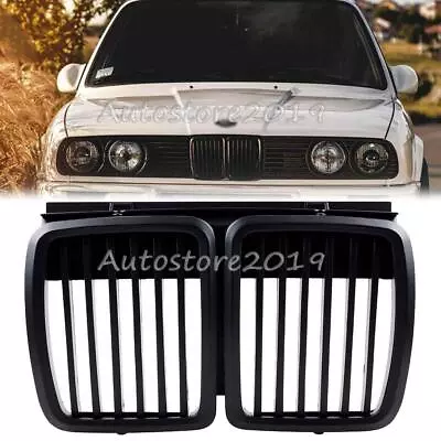 Front Hood Center Grille Matte Black Kidney Grill For BMW E30 1982-1994 3-Series • $35.99