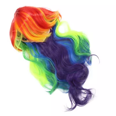  Rainbow Wig High Temperature Wire Women's Wigs Colored Party • £17.69