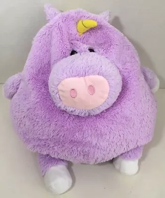 Jay At Play Mushable Unicorn Microbead Plush Pillow Purple Pink Nose Yellow Horn • $8.99