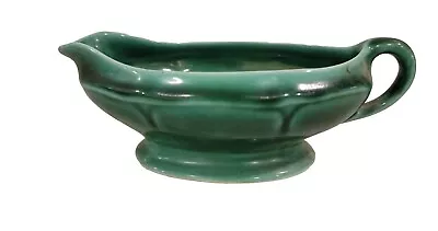 Vintage Mt. Clemens Pottery Petalware USA  - Dark Green    Gravy Boat   • $10.08