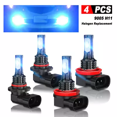 9005+H11 Combo LED Headlight Bulbs Conversion Kit High Low Beam 8000K Ice Blue • $23.54