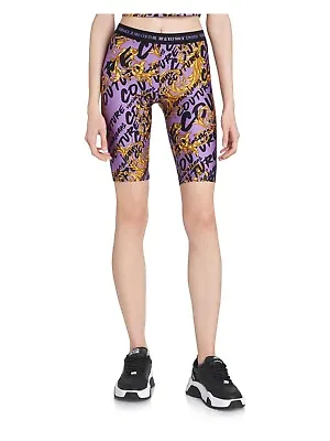 VERSACE JEANS COUTURE Womens Purple Printed Bike Shorts Shorts 0 • $24.99