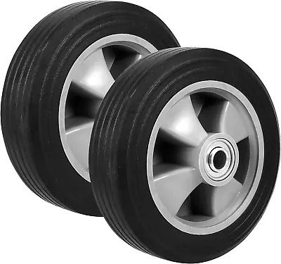 2 Pack 8 Inch Hand Truck Wheels Solid Flat Free Tires For Hand Truck Dolly Cart • $27.91