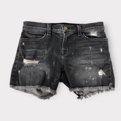 $16.18 • Buy J Brand Women’s Sz 26 Mia Vagabond Distressed Blue Raw Hem Denim Shorts Pockets