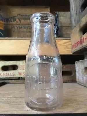 Early Pint Milk Bottle Pichler Dairy South Bethlehem Lancaster Pennsylvania 1916 • $49.99