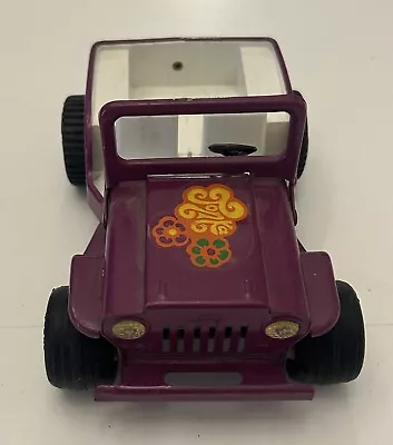 Tonka Toy Metal Jeep Purple Flower Power Folding Windshield Vintage • $31.99