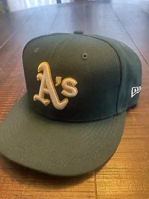 Oakland Athletics A's New Era Road Authentic On-Field 59FIFTY Fitted Hat 7 3/8 • $10