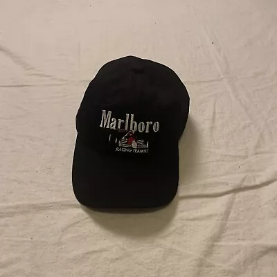 Mens Vintage 100% Cotton Marlboro Racing Team 92 Black Baseball Cap Adjustable • $19.99