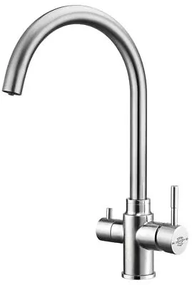 Tazmin 3-Way Filter Tap With Brushed Steel Finish For Use With Undersink Filter • £99.95