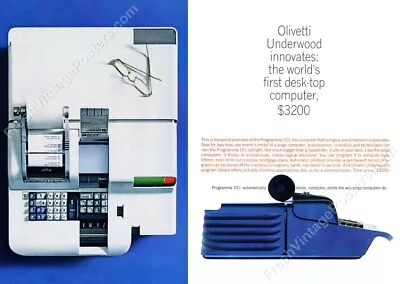 1960s Olivetti Programma 101 Computer Photo Intro Vintage Ad NEW POSTER 18 X 24 • $21.25