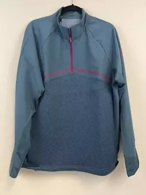 ADIDAS GOLF Mens GO TO 1/4 Zip Pullover Sweater Legacy Blue Sz M NWT • $40