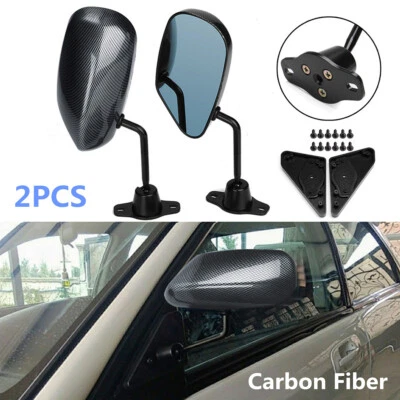 $70.10 • Buy 2Pcs Carbon Fiber Vintage F1 Style Racing Car Left＋Right Side Mirrors Universal