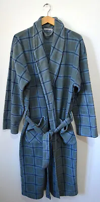 Marks & Spencer Dark Sage Womens Size S Small Fleece Winter Dressing Gown Robe • £5