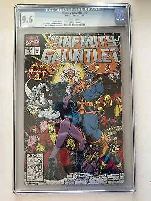 Cgc 9.6 Infinity Gauntlet (1991) #6 Starlin Perez Thanos White Pages Graded Nm+ • $49.99