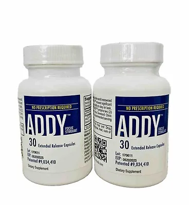 Addy Focus Stimulant 30 Capsule Bottle RRP39.99-No Prescription - Diet Supliment • $29.99