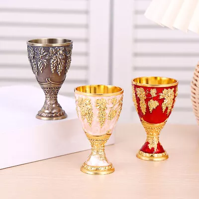 Court Style Metal Alloy Wine Glass Goblet Reusable Bar Dinnerware Baijiu Cup • $9.16