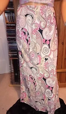 Vintage 60s Maxi Skirt. Psychedelic Pink Jersey Fabric. Size 12  • £19.50