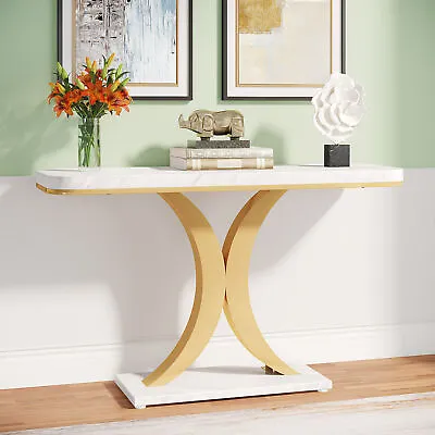 39  Modern Console Table With X-shaped Base Narrow Entryway Hallway Foyer Table • $100.99