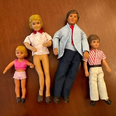 4 Vintage Bendable Rubber Man Dollhouse Family Miniature Dolls 5  Poseable Toys • $14.99