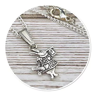 £1.89 • Buy *Alice In Wonderland* Mini WHITE RABBIT Necklace