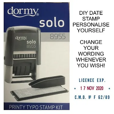 £7.95 • Buy Personalised Date Stamp Diy Company Name Dormy 4755 Self Inking Rubber 19943