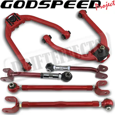 For 03-07 G35 Coupe Godspeed Front+Rear Upper Camber Arm+Bucket Delete Toe Arms • $527