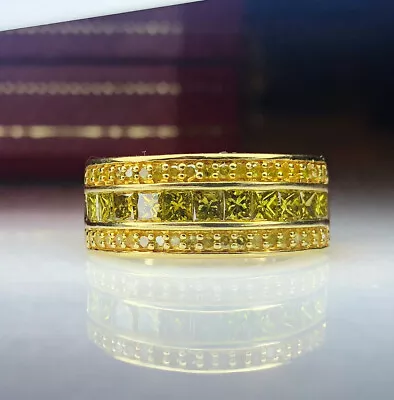 9ct Gold 1.48ct Fancy Canary Diamond Ring (Size L) Full British Hallmarks • £470