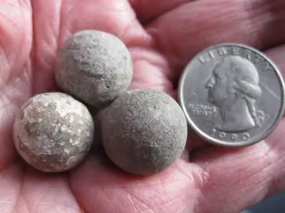 Detecting Finds Revolutionary War 3 Large Musket Balls Loyalist Site • $9.99