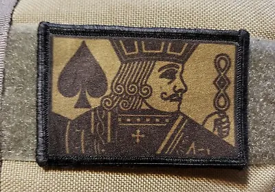 Subdued King Of Spades Morale Patch Tactical Military Army Flag USA Hook Badge • $8.49