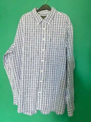 Blue Multi Check M & S Gents Cotton Oxford Shirt Top Mens Uk Size 19 Collar • £5.99