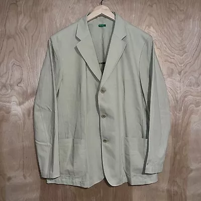 United Colors Of Benetton Italian Linen Blend Designer Blazer Jacket Sz 52 New • $69.95