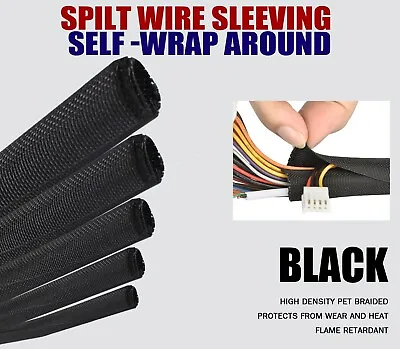 Split Wire Loom Braided Cable Sleeve Protectors & Tube Organizer Overlap Lot • $29.44