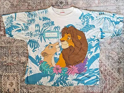 Vintage 90’s The Lion King Disney All Over T-Shirt Movie Promo Mens XL • $125