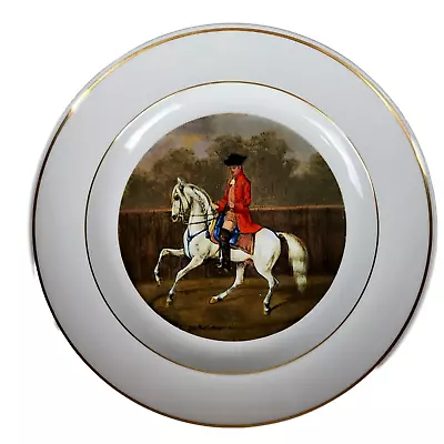 AK Kaiser West Germany Plate Wall Hanging Soldier Horse Porcelain Gold Rim 1980s • $23.97