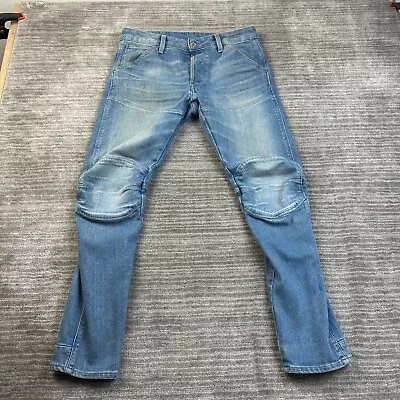 G Star Raw Jeans Mens 30x30 Blue Denim Pants 3D Slim 5620 Button Fly • $50