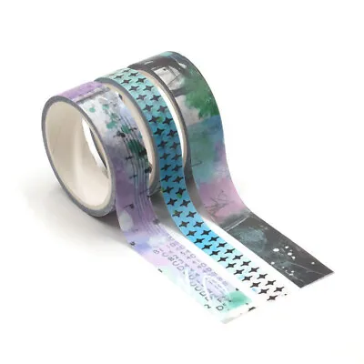 £4.25 • Buy Abstract Washi Tape Set Of 3 Paper Masking Tape Art Collage Bujo Scrapbooking