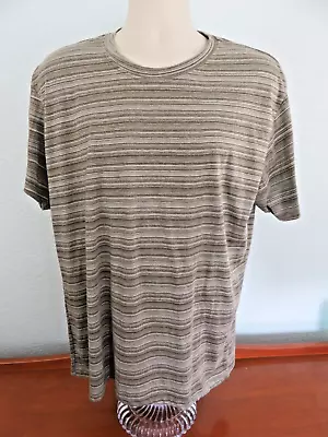 Miami Style Men's Brown Striped Pullover Short Sleeve Size XL • $9.99