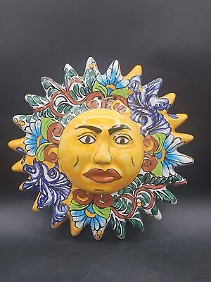 Talavera Mexican Art Pottery Sun Wall Decor 9” • $29.99