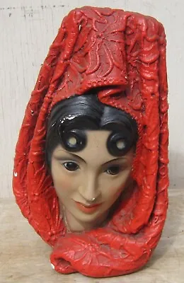 Vintage 1966 MARWAL Chalkware Bust SPANISH LADY Senorita Statue Sculpture • $24.95