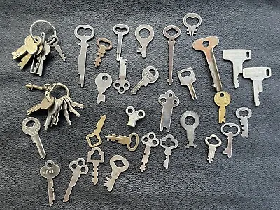 Lot Of 70 Vintage Flat Keys For Pad Locks Boxes Cars Cabinet Doors And 8 Locks • $40