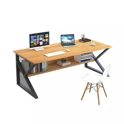 Foret Computer Desk Study Home Office Table Student Workstation Shelf Storage • $129.99