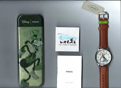 Fossil Disney & Friends SE1114 100 Anniversary Goofey Wristwatch-New W/Tags &Tin • $190