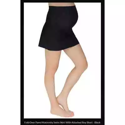 Mermaid MaternityFold Over Panel Maternity Swim Skirt W/ Boy Short Black XL 1641 • $32