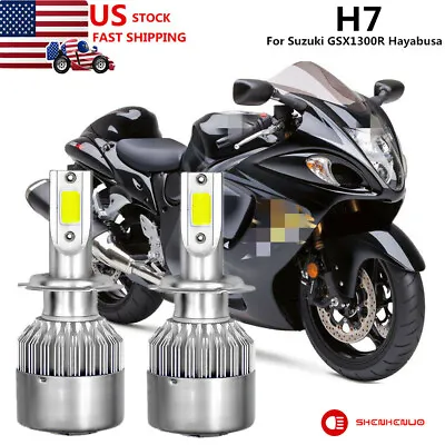 High Power LED Headlight H7 Bulbs For Suzuki GSX1300R Hayabusa 99-17 Low Lights • $19.75