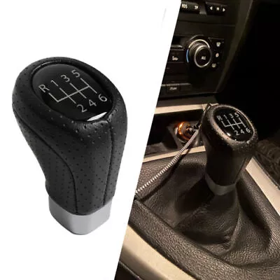 6 Speed Shift Knob Black PU Leather For BMW E36 E46 M3 Z4 3.0 E90 E91 E92 M5 E39 • $15.55