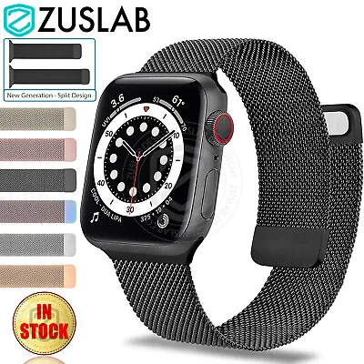 $9.95 • Buy For Apple Watch IWatch Band Series 8 7 6 5 4 3 SE 2-Piece Style Steel Mesh Strap
